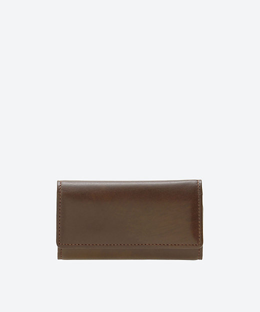  シラサギレザー キーケース チョコ ハンドバッグ・財布