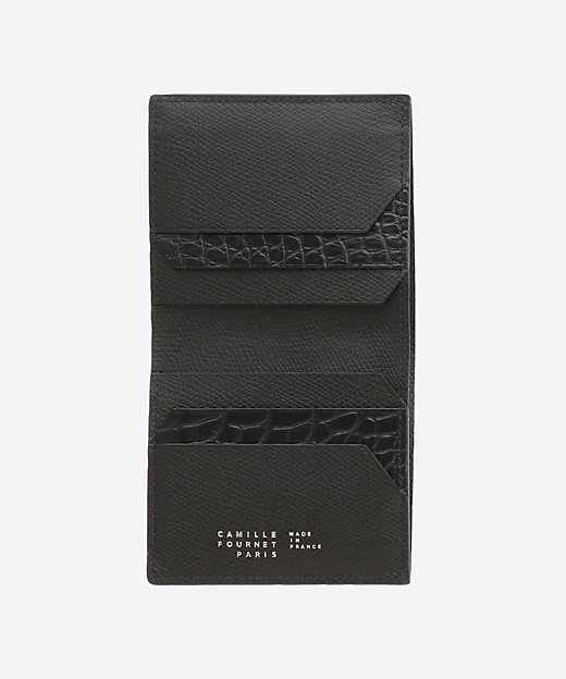  コンパクト二つ折財布 カード ブラック 財布・マネークリップ
