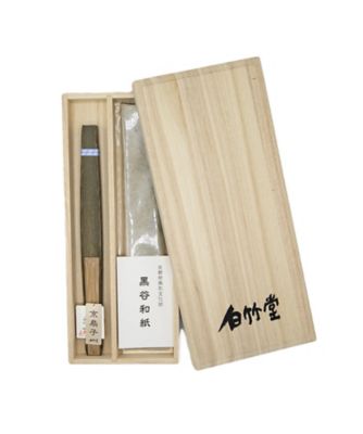 京扇子 脇漆黒谷和紙（扇子袋付／桐箱入） | 白竹堂/ハクチクドウ