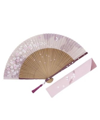 ＜白竹堂＞京扇子　春菜（タッセル・扇子袋付／桐箱入）