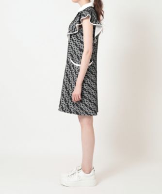 美品✨ レオナール ワンピース ポリエステル ネイビー S～Ｍ相当 1334 タックデザインミモレ丈カットソーワンピースsdp0087b ネイビー