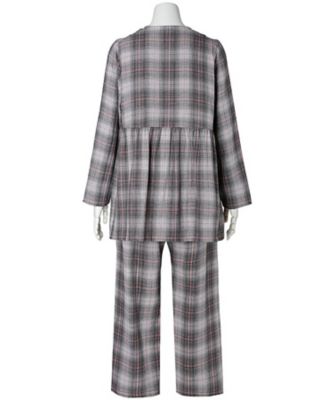 トリプルガーゼオンブレーチェック 長袖パジャマ KNCK523