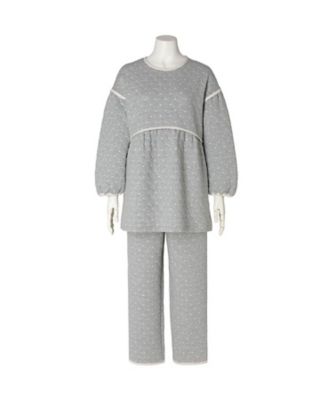 ＜KID BLUE (Women)＞２５キルトドットＪＱ　長袖パジャマ　ＫＮＣＫ５５９