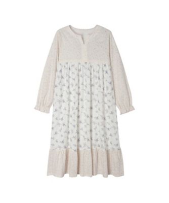 ＜KID BLUE (Women)＞２６ブリティッシュブーケＮ　長袖ナイティ　ＫＮＤＬ５１３