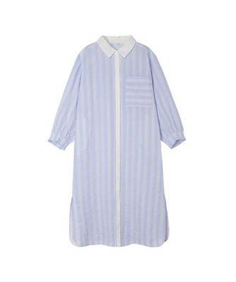 ＜KID BLUE (Women)＞オーガニックコットンからみ織り　長袖ナイティ　ＫＮＤＬ５１９