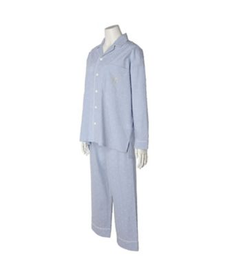 【新品・未使用品】Burberryパジャマ室内着L 水色系 春夏 26ドビードットシャンブレー 長袖パジャマ KUDK521 | KID
