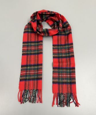 WA00016 カシミヤ100％チェックマフラー WA16／2JH