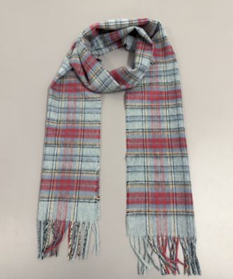 ◾ジョンストンズ オブエルガン◾　カシミヤ100%マフラー☆チェック柄 Johnstons of Elgin（ジョンストンズ オブ エルガン） Johnstons