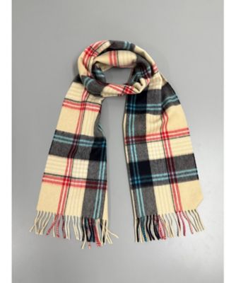 Joshua Ellis カシミヤ100% チェックマフラー Plaid カシミヤ100％チェックマフラー 2JE