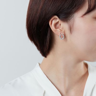 VENDOME BOUTIQUE スクエアピアス 両耳用 JAL機内販売限定品 ホースシュー ピアス VBMA3662 CZ | VENDOME BOUTIQUE