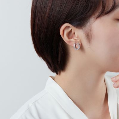 イヤリング　　ウッド製・カジュアル ホースシュー イヤリング VBME3662 CZ | VENDOME BOUTIQUE