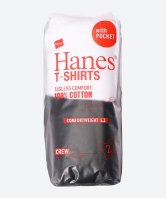 ＜三越伊勢丹/公式＞ Hanes (Men)/ヘインズ 2Pセット ポケット付きTシャツ ジャパンフィット 998ブラック アンダーシャツ【三越伊勢丹/公式】