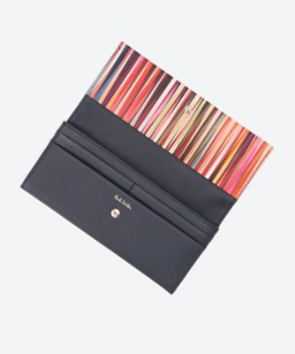 ＰＷクロスオーバーストライプトリム　小銭入れ付き長財布