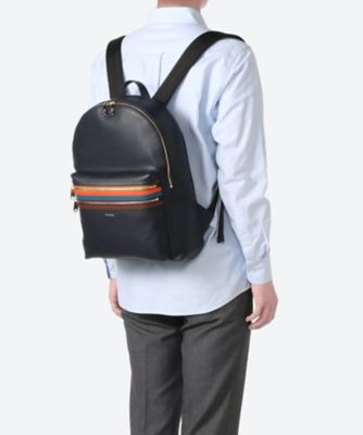 レザー シグネチャージップストライプ バックパック Paul Smith