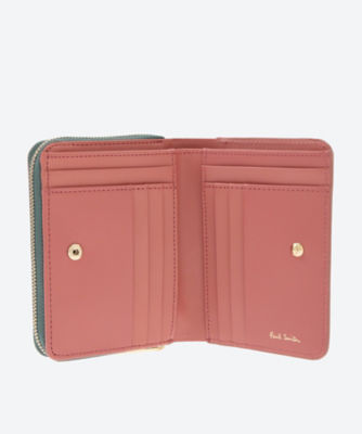 ヴィンテージポールスミス ラウンドジップ二つ折り財布 ピンク BPW412 レザー　品薄