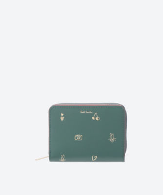 【イタリアンレザー】二つ折りランドファスナー財布 ウィスキーカラー