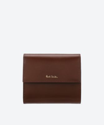 牛革色新品ポールスミス Paul Smith 三つ折り財布 カラードスタッズ