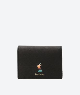 新品★ポールスミス★PaulSmithマーケトリーバニー三つ折り財布ミニ財布★黒プレゼント