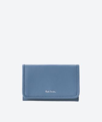 Paul Smith ポールスミス　レザーパイピング名刺入れ　グレイッシュブルー Paul Smith ポールスミス レザーパイピング名刺入れ