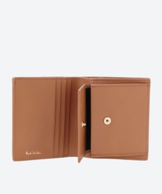 Paul Smith (Bagu0026SLG)/ポール・スミス ミックスドレザー 二つ折り財布 キャメル 牛革 レディース 財布・マネークリップ