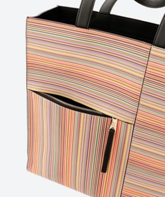 激安の Paul Smith レザー ブラック シグネチャージップストライプ 