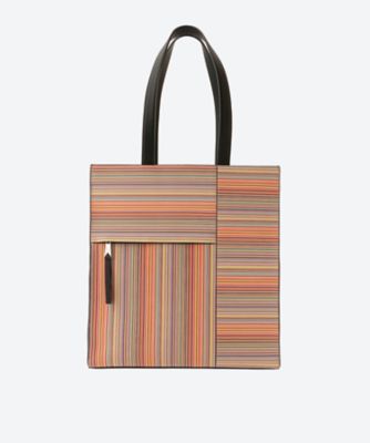 美品✨ Paul Smith トートバッグ 現行 マルチストライプ 紫 A42123時59分まで