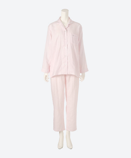 ＜三越伊勢丹/公式＞ ラボ 婦人ガーゼシャツパジャマ ストレッチ雲ごこち 無地 ピンク ルームウェア画像