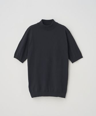 モックネック半袖コットンニットＴシャツ３０Ｇ　ＭＯＤＥＲＮ　ＦＩＴ　ＡＲＢＥＲ