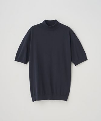 モックネック半袖コットンニットＴシャツ３０Ｇ　ＭＯＤＥＲＮ　ＦＩＴ　ＡＲＢＥＲ