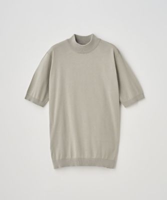 モックネック半袖コットンニットＴシャツ３０Ｇ　ＭＯＤＥＲＮ　ＦＩＴ　ＡＲＢＥＲ
