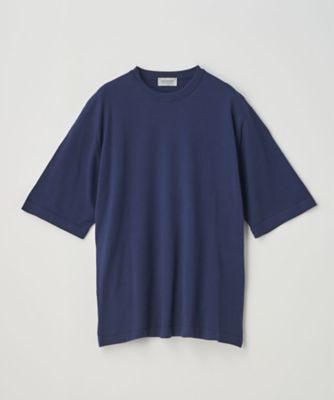 ウェルトヘム半袖コットンニットTシャツ 24G TINDALL