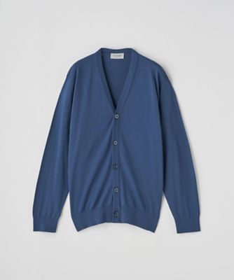 カーディガン Vネック長袖コットンニットカーディガン 30G
