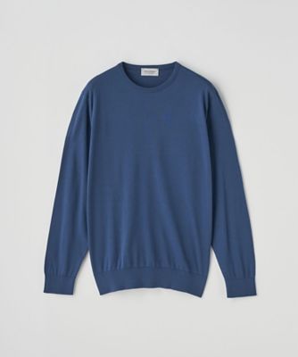 538 新品 ジョンスメドレー クルーネック長袖コットンニットプルオーバー S クルーネック クルーネック長袖コットンニットプルオーバー 30G
