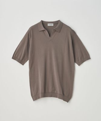 JOHN SMEDLEY ジョン スメドレー スキッパーネック 半袖 コットン スキッパーネック半袖コットンニットプルオーバー 30G MODERN