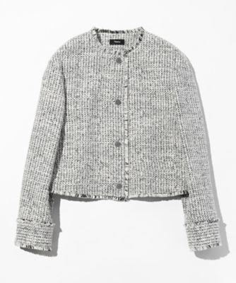 ＜Theory (Women)＞伊勢丹新宿店限定　Ｍｏｄ　Ｔｗｅｅｄ　Ｃｒｅｗｎｅｃｋ　Ｂｕｔｔｏｎ　Ｊａｃｋｅｔ　０１６１０４１１０