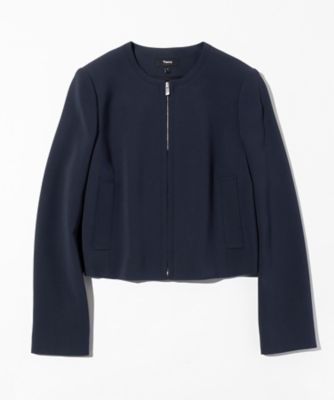 ＜Theory (Women)＞伊勢丹新宿店限定　Ａｄｍｉｒａｌ　Ｃｒｅｐｅ　Ｃｏｌｌａｒｌｅｓｓ　Ｚｉｐ　Ｊａｃｋｅｔ　０１６１０４１０９