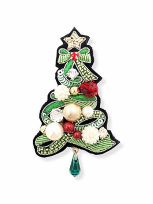 TILIA/チリア ビーズボールのリボンツリーブローチ グリーン ブローチ・バッジ【三越伊勢丹/公式】