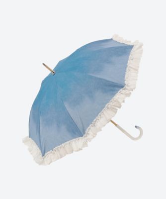 晴雨兼用傘ナガデニムフリル　３３３６１１１８９８―１