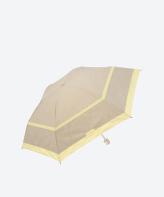 晴雨兼用折りたたみ傘　ポリエステル５０デニールシャンブレー×綿ブロード切継＆刺繍＆グログラン　２２－１３５－１２１２２－０２