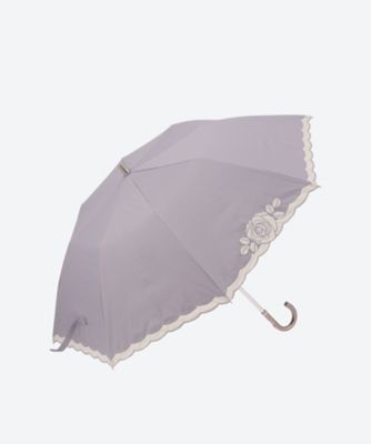 ＜LANVIN COLLECTION (Women)＞晴雨兼用楽折傘　オーガンジー　バラカットワーク　ラメ入り　２２０８３１２０９２－５