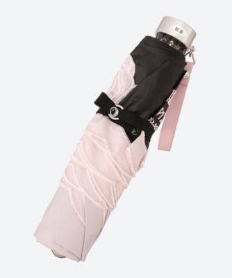 晴雨兼用折りたたみ傘　ポリエステル２０／３０エコ糸フワクール×オーガンジ―カットワークラメ系入り　２２－０８３－１２０９２