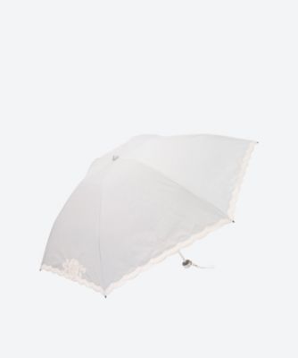 晴雨兼用折りたたみ傘　ポリエステル２０／３０エコ糸フワクール×オーガンジ―カットワークラメ系入り　２２－０８３－１２０９２