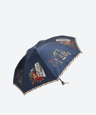 DAKS (婦人雑貨)/ダックス 雨傘ミニ　ポリエステルサテンプリント　街並くま　２１１２５１１２７５－３