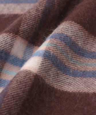 カシミヤ100％紡毛チェックマフラー 2443152044