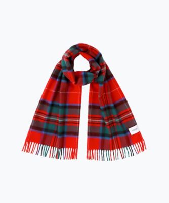 カシミヤ100％紡毛チェックマフラー 2443152044