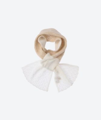 カシミヤ100％レーシーニットキャンディプチマフラー