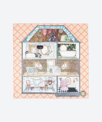 SWASH LONDON/スウォッシュ ロンドン 88シルクツイルインクジェットプリントスカーフ 2411652004 ピーチ/41 スカーフ・ショール【三越伊勢丹/公式】