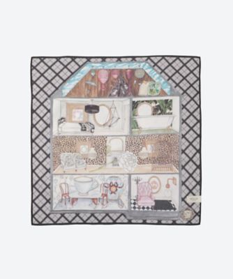 ＜SWASH LONDON＞綿サテンインクジェットハンカチ　２４―１１６―５２０２２