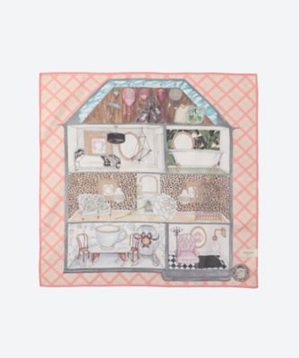 SWASH LONDON/スウォッシュ ロンドン 綿サテンインクジェットハンカチ 24―116―52022 ピーチ/41 【三越伊勢丹/公式】