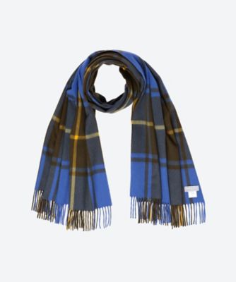 Joshua Ellis/ジョシュアエリス Plaid カシミヤチェックストール 2400352261 Blue/Khaki 73 スカーフ・ショール【三越伊勢丹/公式】